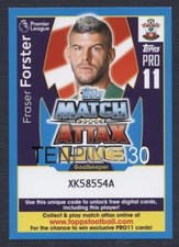 MATCH ATTAX 2017/2018 FRASER FORSTER DIGITAL LIVE ONLINE PRO 11 CODE CARD