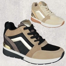 Femmes Lacet Semelle Compensée Talon Baskets Taille