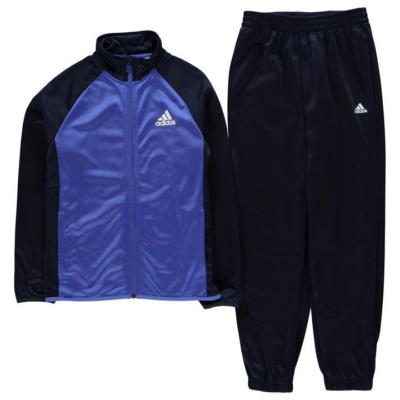 adidas navy polyester tracksuit