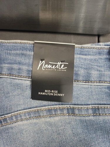 Nanette Lapore Jeans Womens Size 4 Hamilton Skinny Beaded Crop Light Blue Denim - Picture 5 of 6