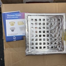 Rainlex 6 in. x 6 in. Stainless Steel Square Shower Drain with Square Pattern Dr