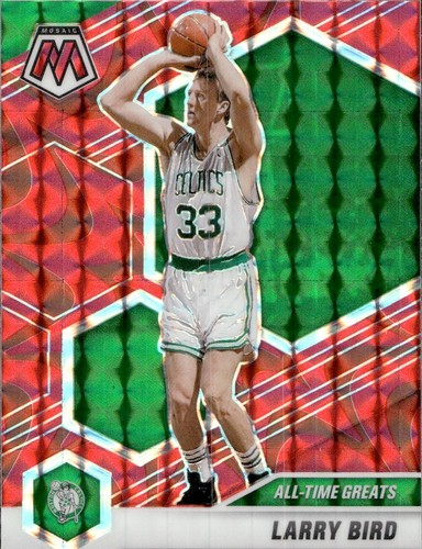 Larry Bird - 2020-21 Panini Mosaic - Red-Green Explosion Mosaic Prizm #295
