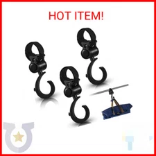4 Pcs Walker Hook Hanging Multipurpose 360° Rotation Stroller Clip Diaper Bag Ha