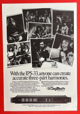 IPS-33 DigiTech Original PRINT AD 80s Rock Legends 1989 Magazine ADVERTISEMENT
