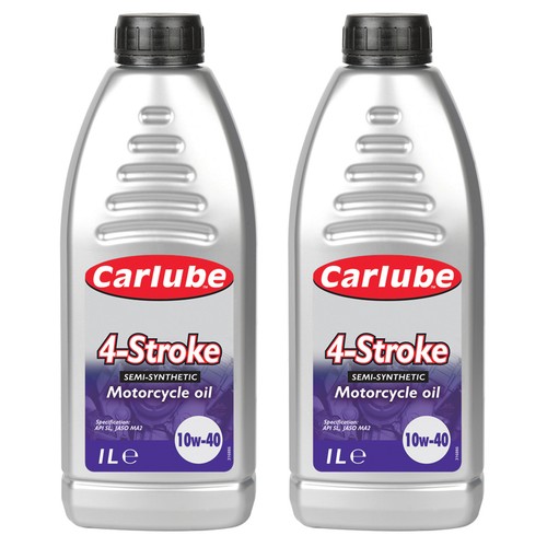 2 x Carlube 10W40 SEMI SYNTHETIC 4 Stroke Motorcycle Motorbike Engine