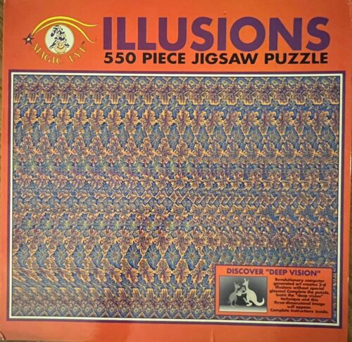 Vintage 1993 Ceaco Magic Eye Illusions Jigsaw Puzzle 3D Deep Vision - Sealed - Afbeelding 1 van 5
