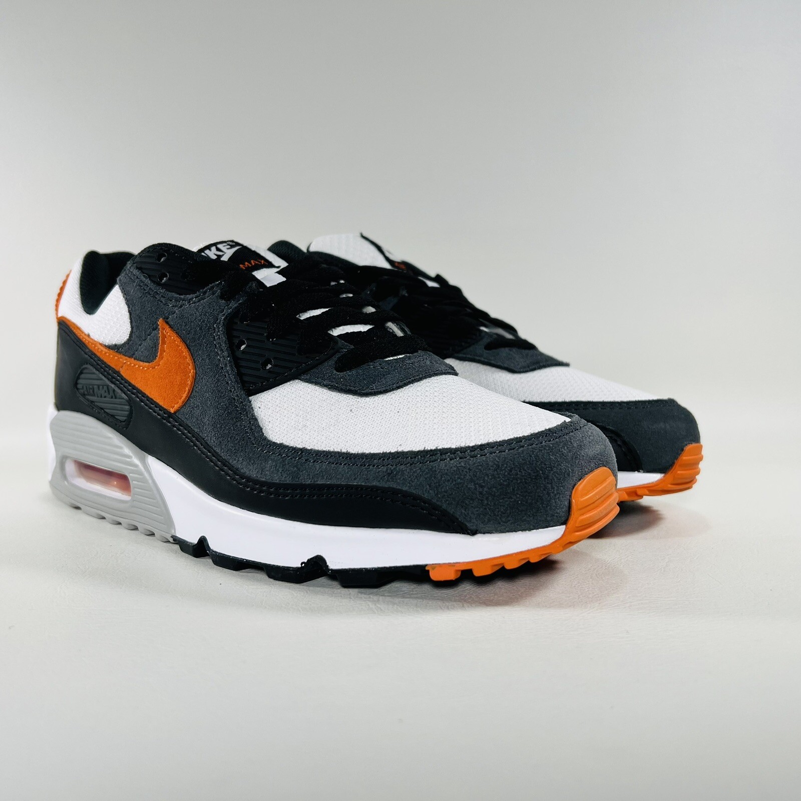 Nike Air Max 90 Shoes Men's Athletic Sneakers Black White Gym Trainers - New thumbnail 8