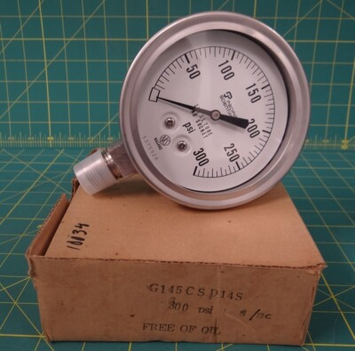 #ad Pacific Scientific Pressure Gauge 0 300 PSI 1 2quot; NPT 4.5quot; Diameter $30.00
