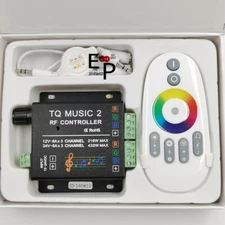 LED RGB Music Touch RF DC12-24V 18A Audio 3.5mm Remote Control For Strip Light