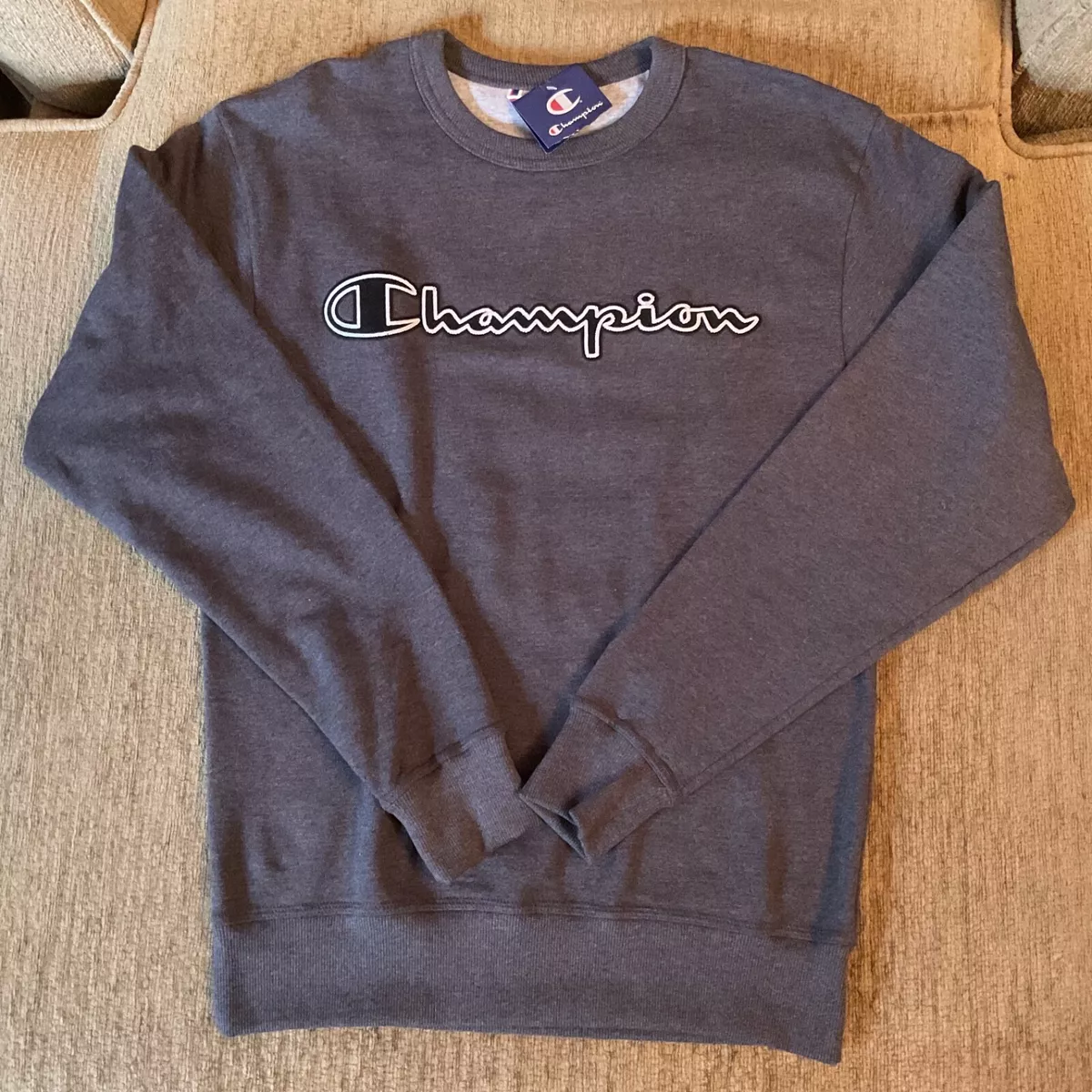 Champion men's online powerblend applique crew