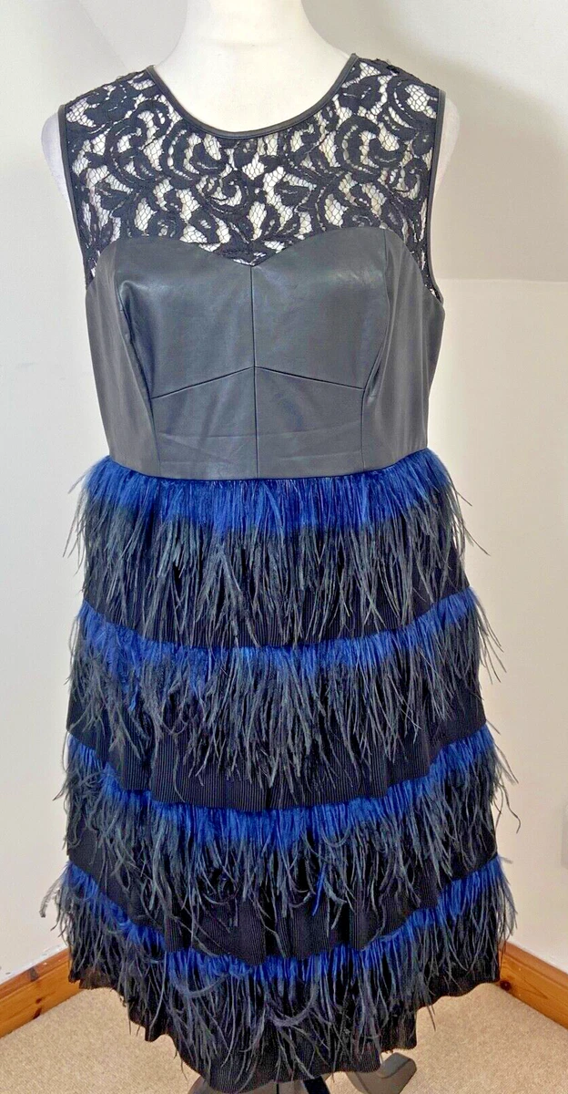 Coast black feather dress cheap