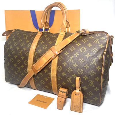 LOUIS VUITTON Keepall Bandouliere 45 M41418 Monogram Travel Bags Strap Authentic