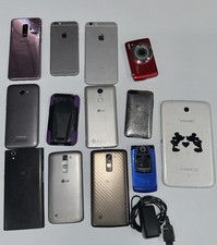 Lot of 12 mobile phones, tablet and camera for parts or repair Samsung, Apple