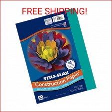 PACON Tru-Ray Heavyweight Construction Paper, Turquoise, 9" x 12", 50 Sheets PA