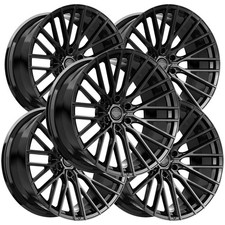 Set Of 5 Arvano Art-1 Novara 20x10 6x5.5 -12mm Gloss Black Wheels Rims