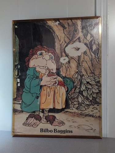 1977 Bilbo Baggins Poster Rankin Bass "The Hobbit" Animated Movie Tolkien LOTR