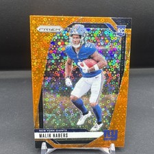 2024 Panini Prizm Football #370 Malik Nabers (RC) Orange Disco New York Giants