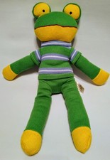 Dan Dee Frog Green Yellow Knit Plush Stuffed Toy 19" Collector's Choice