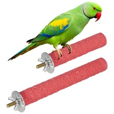 Bird Cage Perch, Parrot Grinding Claw Sticks, 4/6 Inch, Wooden, Pink, 2Pcs 