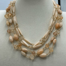 Vintage Midcentury Hong Kong layered beaded choker 16  .