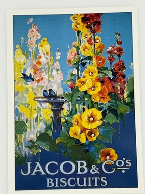 Vintage Jacob & Co's Biscuits English Country Garden Postcard