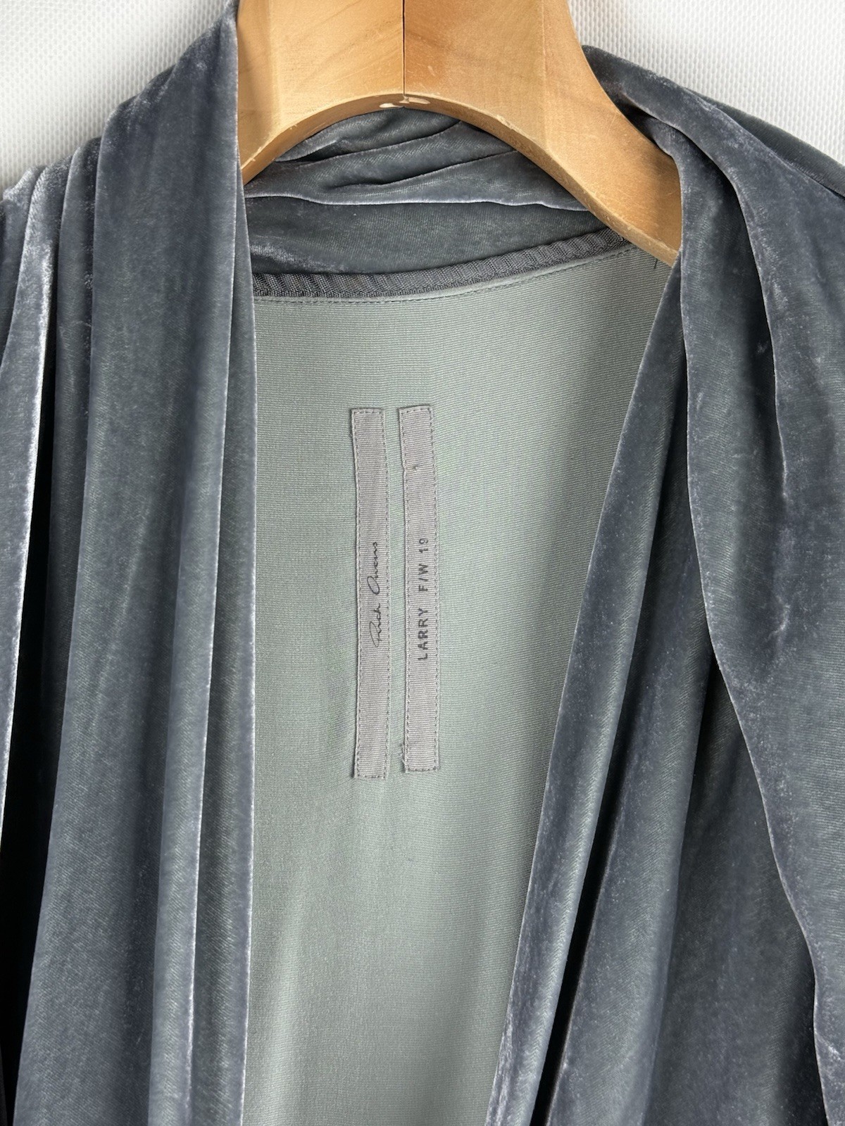 Rick Owens Ladies Avant-Garde Velvet Wrap Belted Midi Cardigan Dress Size US 4 image 9