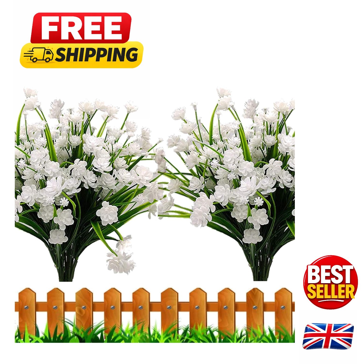 Vibrant Yellow Faux Plastic Plants - 6pcs UV Resistant Decor for Home & Weddings