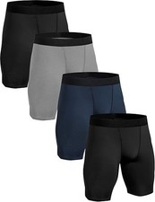 4 Pack Compression Shorts with Pocket Men Sports Workout Performance Athletic