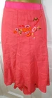 Tommy Hilfiger Coral Orange 100% Linen  Embroidered Skirt UK14