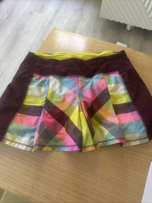 Lululemon Fast Cat Skirt Sea Check Multi Plum Size 4