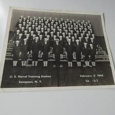 Vintage Photos Sailor Individual U.S. Naval Training Station 1944 Group Photo