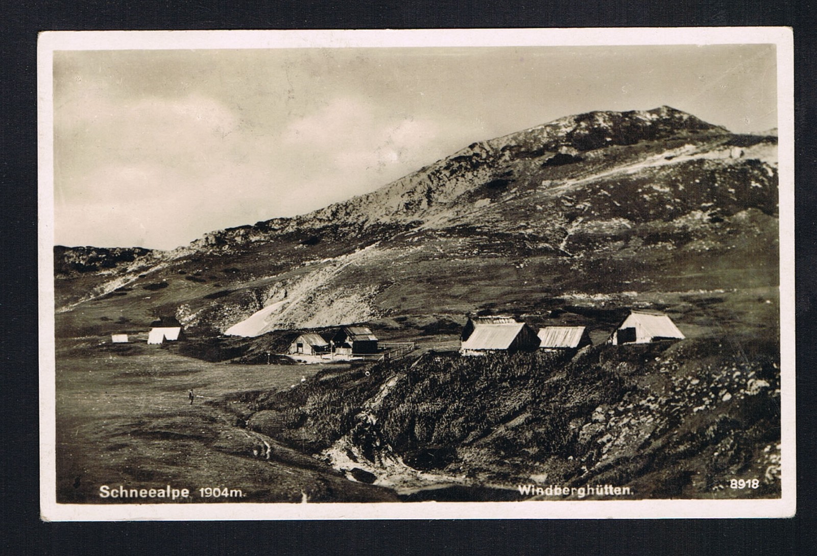 1 AK ANSICHTSKARTE AUSTRIA ÖSTERREICH Schneealpe Windberghütten 1931 Postablage
