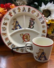 Tiffany  Co. Alphabet Bears Porcelain Child's Set Mug  Plate
