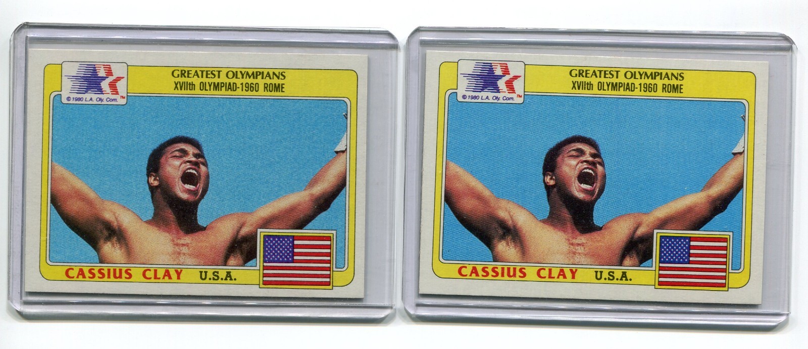 2 1983 Topps Muhammad Ali / Cassius Clay Greatest Olympians Rookie Cards