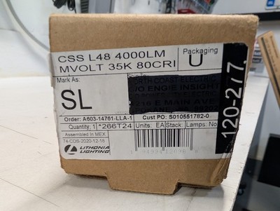 NEW LITHONIA LIGHTING CSS L48 4000LM MVOLT 3500K 80CRI LED 4' STRIP LIGHT