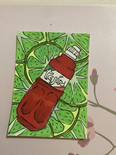 ACEO ATC original painting 2.5 x 3.5 signed | Tajín