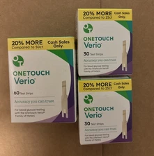 OneTouch Verio Blood Glucose Test Strips 120ct (60x2) Exp. 01/31/2026+