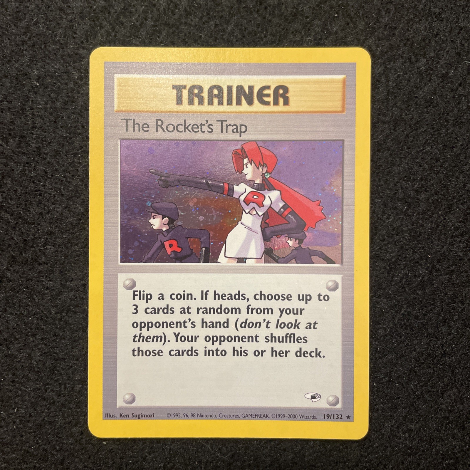 The Rocket's Trap 19/132 MINT Rare Holo Gym Heroes Vintage Pokemon TCG