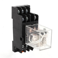 AC 24V Coil 11 Pins 3PDT Electromagnetic Power Relay Socket Base