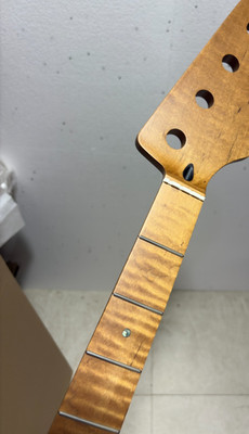 4 string 21 fret J BASS Roasted flame Maple guitar neck 34inch replace