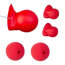 5 Pieces Clown Nose Set, Red Foam and Rubber Multiple Sizes Circus Clown Nose...