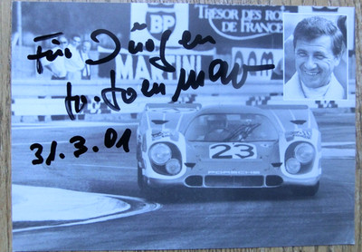 Hans Herrmann orig Autogramm Porsche 917 Le Mans Motorsport original Autorgraph