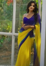 Indian Bollywood Party Wear Georgette Saree For Women Multicolor Saree