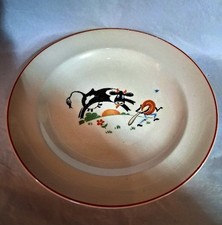 Cow Plate - Vintage Rose Pattern ~ 7" ~ SALEM China Co. Salem, OH.~ Made in USA
