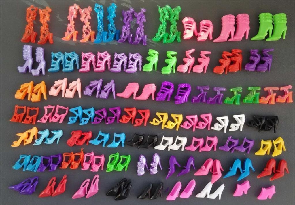 60 Pairs Fashion High Heels Shoes Sandals Doll Shoes For 11.5" Doll 1/6 Kid Toy