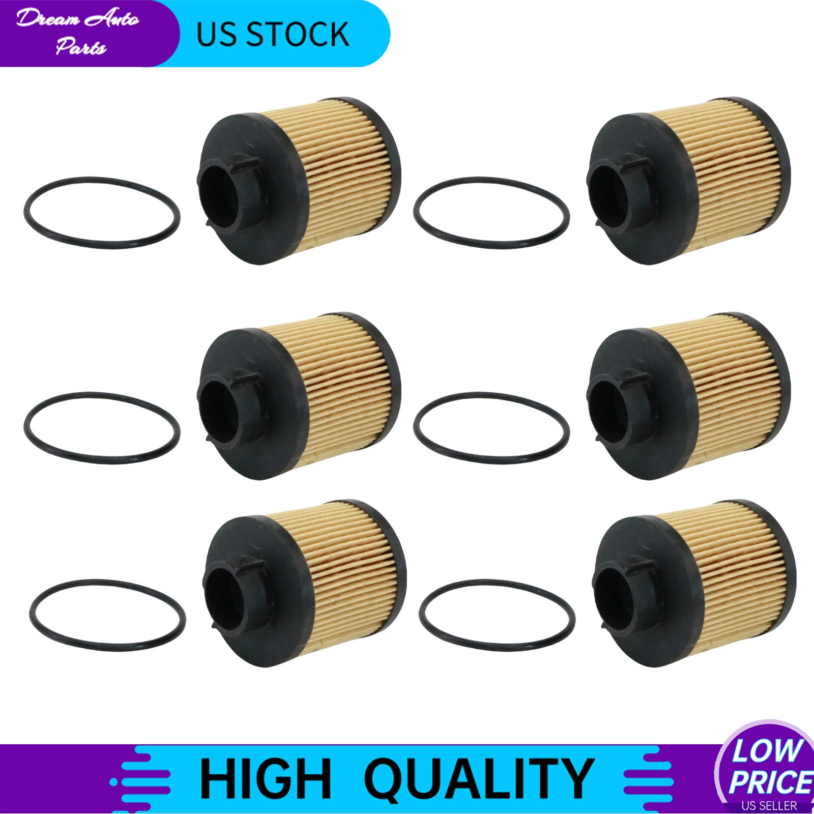 6 Piece Set Oil Filters Replacement For Lamborghini Gallardo 2004-2008