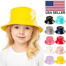 C.C Exclusives Children Kids Girl 2-7 Years Waterproof Shiny Rain Bucket Cap Hat