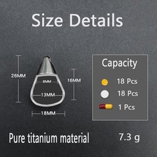 Titanium Small Pill Case with Keychain, Waterproof Pill Holder Container, Por...