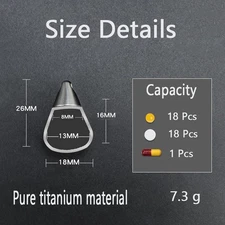 Titanium Small Pill Case with Keychain, Waterproof Pill Holder Container, Por...