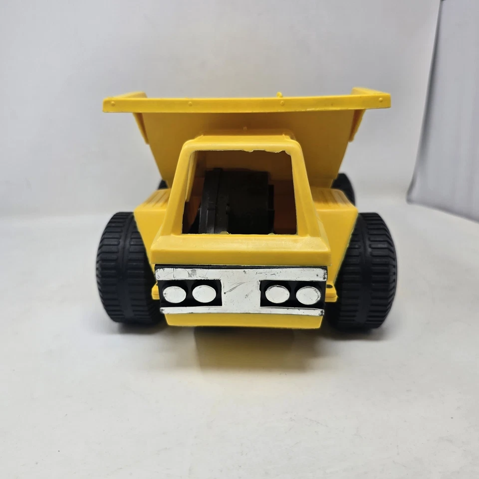 Vintage Ideal Mighty Mo Yellow Plastic Friction Construction Dump Truck Toy 1973 - Image 2 of 4